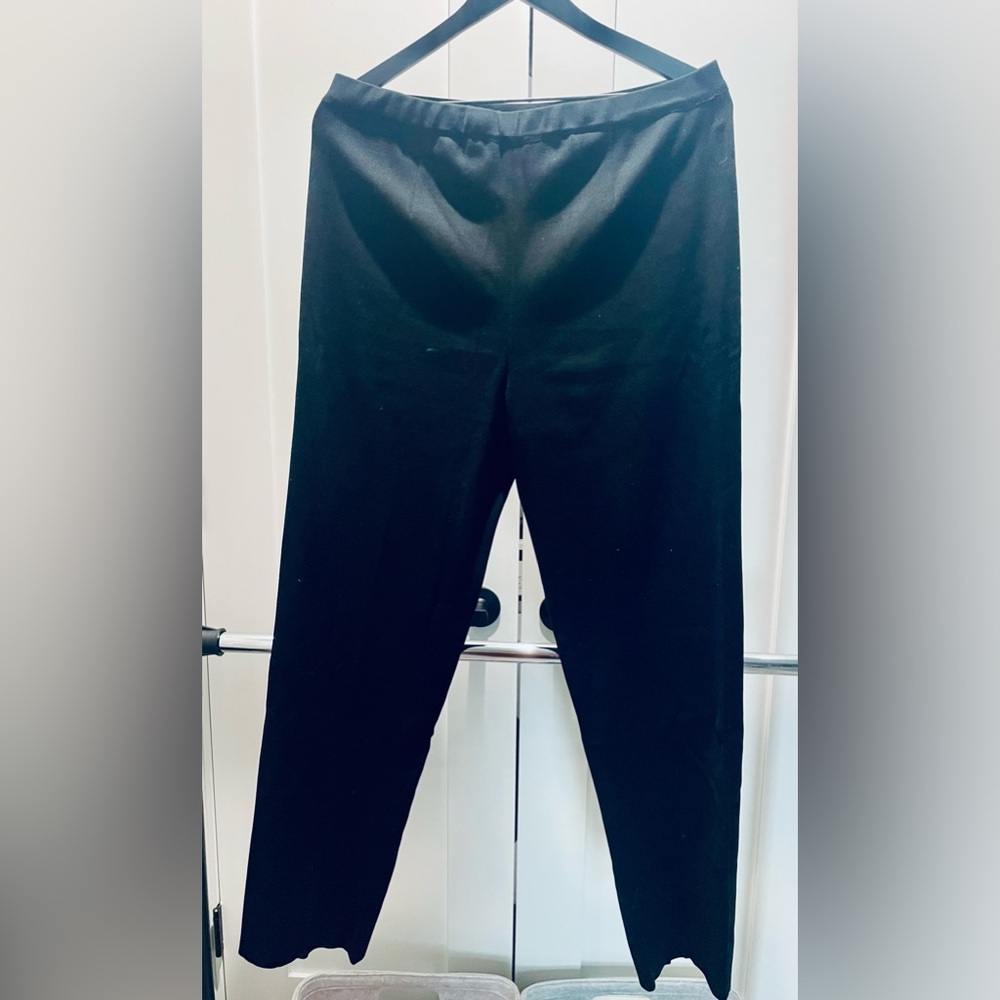 Ming Wang Large Size Straight Leg Knit Black Pants